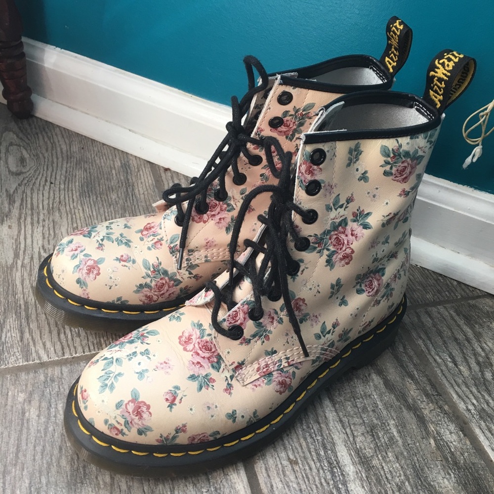 Floral Pink Doc Martens